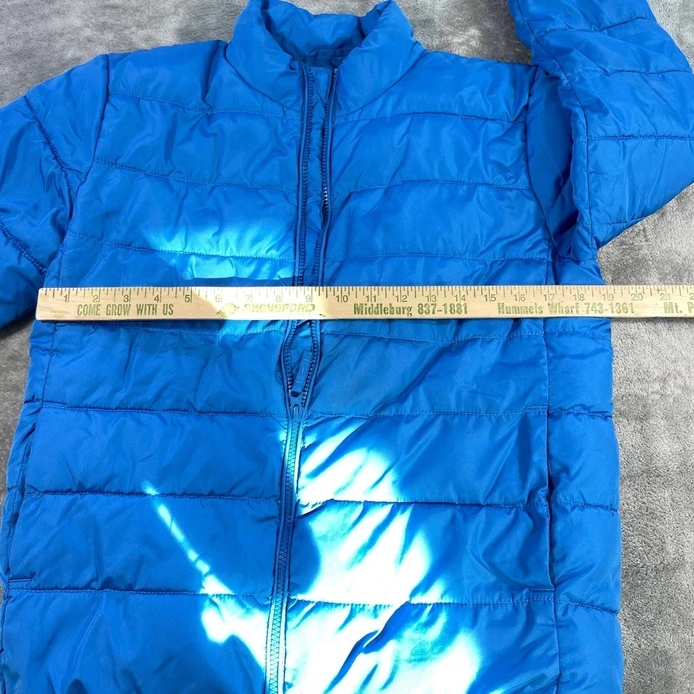 The Children's Place Puffer Jacket Kids XL 14 Blue Full‎ Zip Quilted Coat